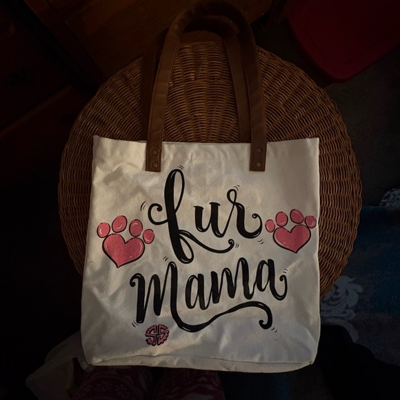 Simply Southern Handbags - Simply Southern White Tote with Pink Accents